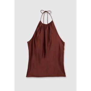 PAIGE Brown Halter Top